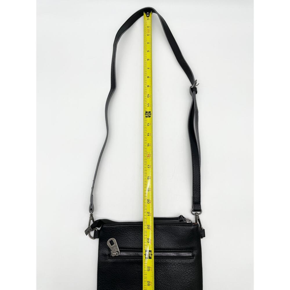 Montana West Crossbody Bag Black Faux Leather Studded Boho Western‎ Minimalist - Picture 12 of 13